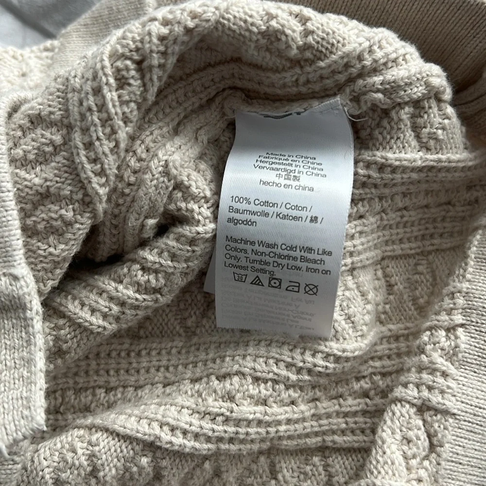 J. Crew Cream Knit Short-Sleeve Polo Cardigan